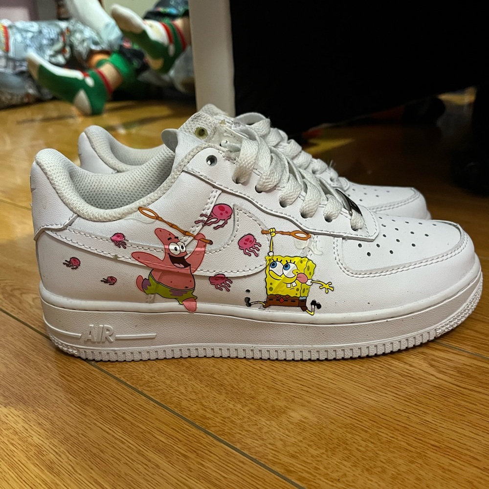 Custom Made SpongeBob Air Forces 👟 - Picture 2 of 7